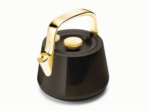 tea kettle black gold handle